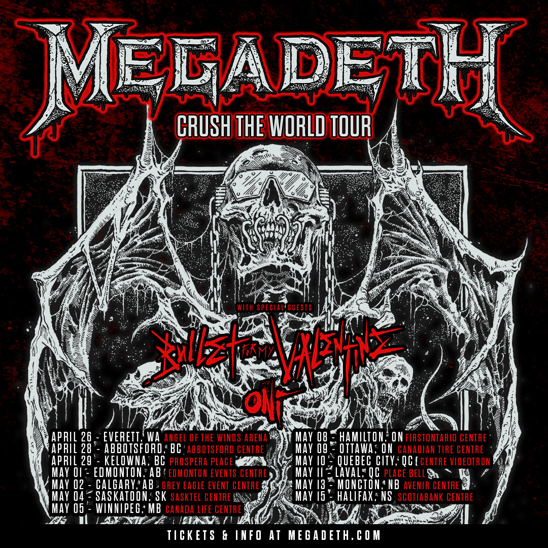 CRUSH THE WORLD TOUR Tickets + VIP On Sale – Megadeth Cyber Army