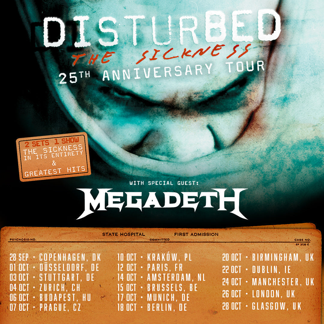 Megadeth To Tour Europe in 2025 with Disturbed