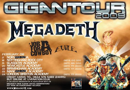 megadeth tour uk