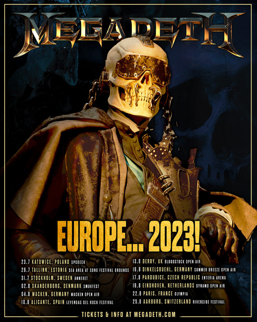megadeth tour 22
